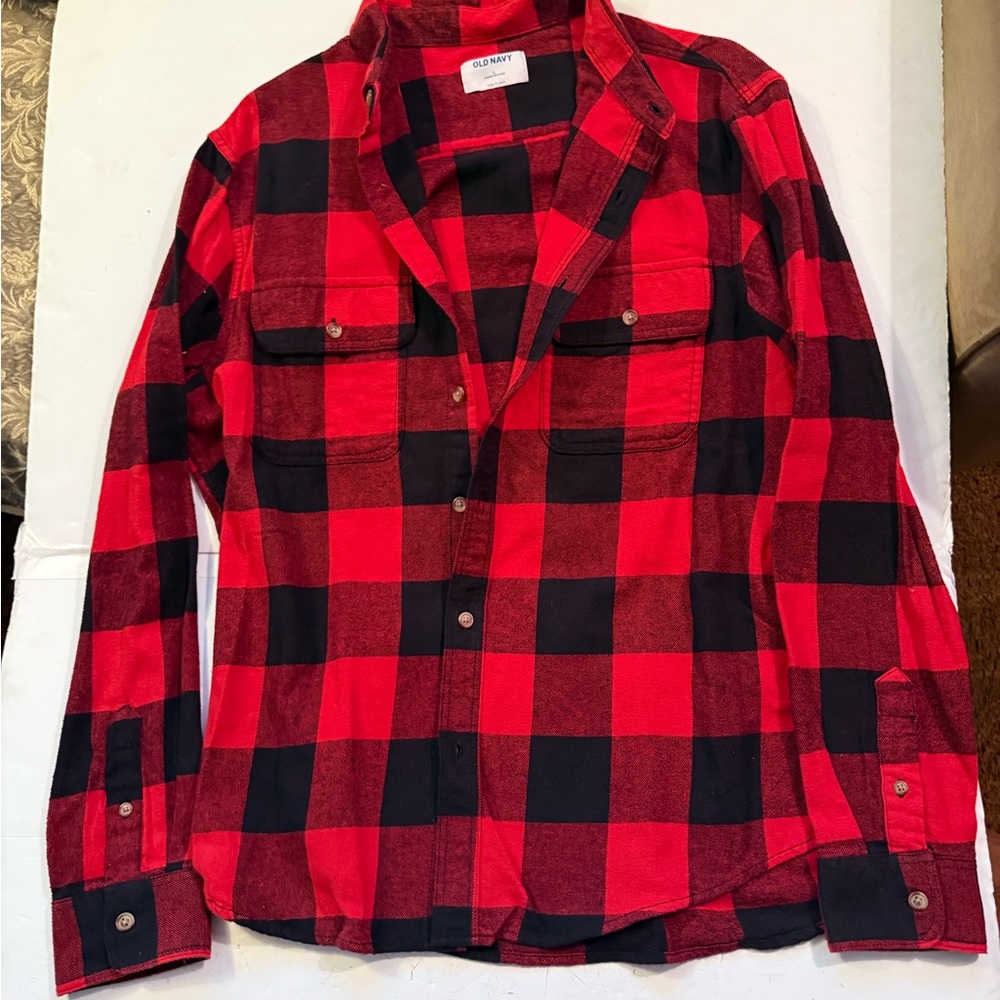 Old Navy Red and Black Checkered flannel Shirt
